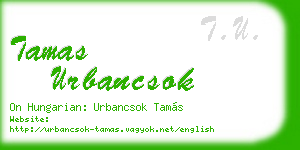 tamas urbancsok business card