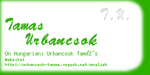 tamas urbancsok business card